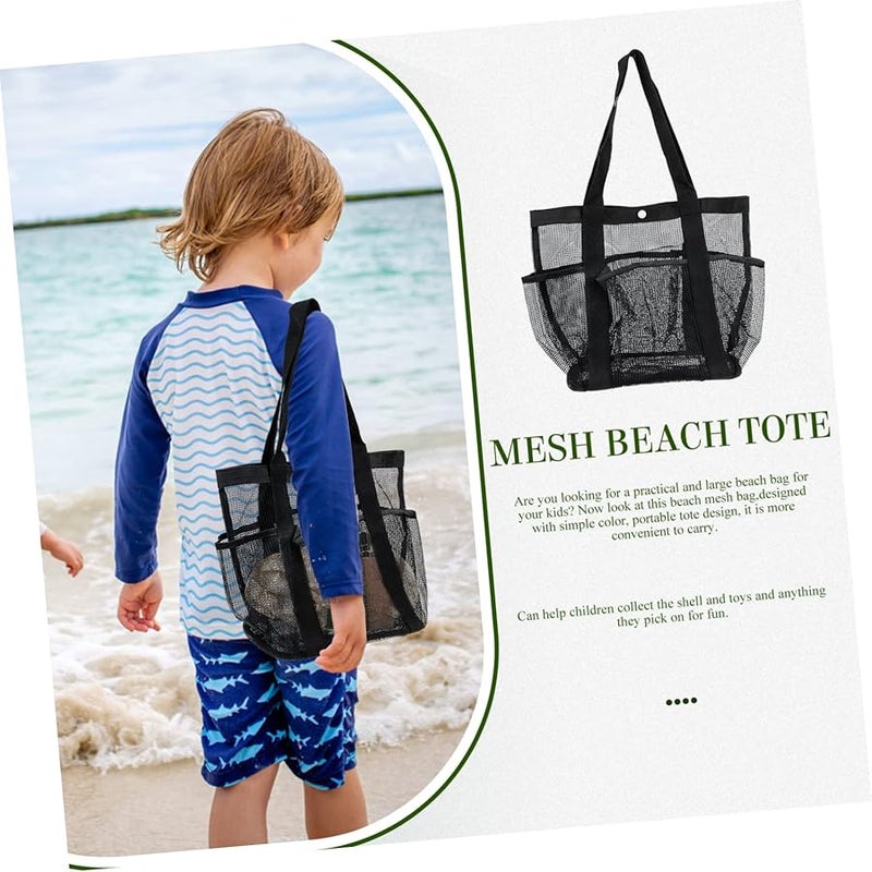 Large Capacity Mesh Beach Bag Multi Pocket Travel Toiletry Storage Lightweight Durable - Image 5